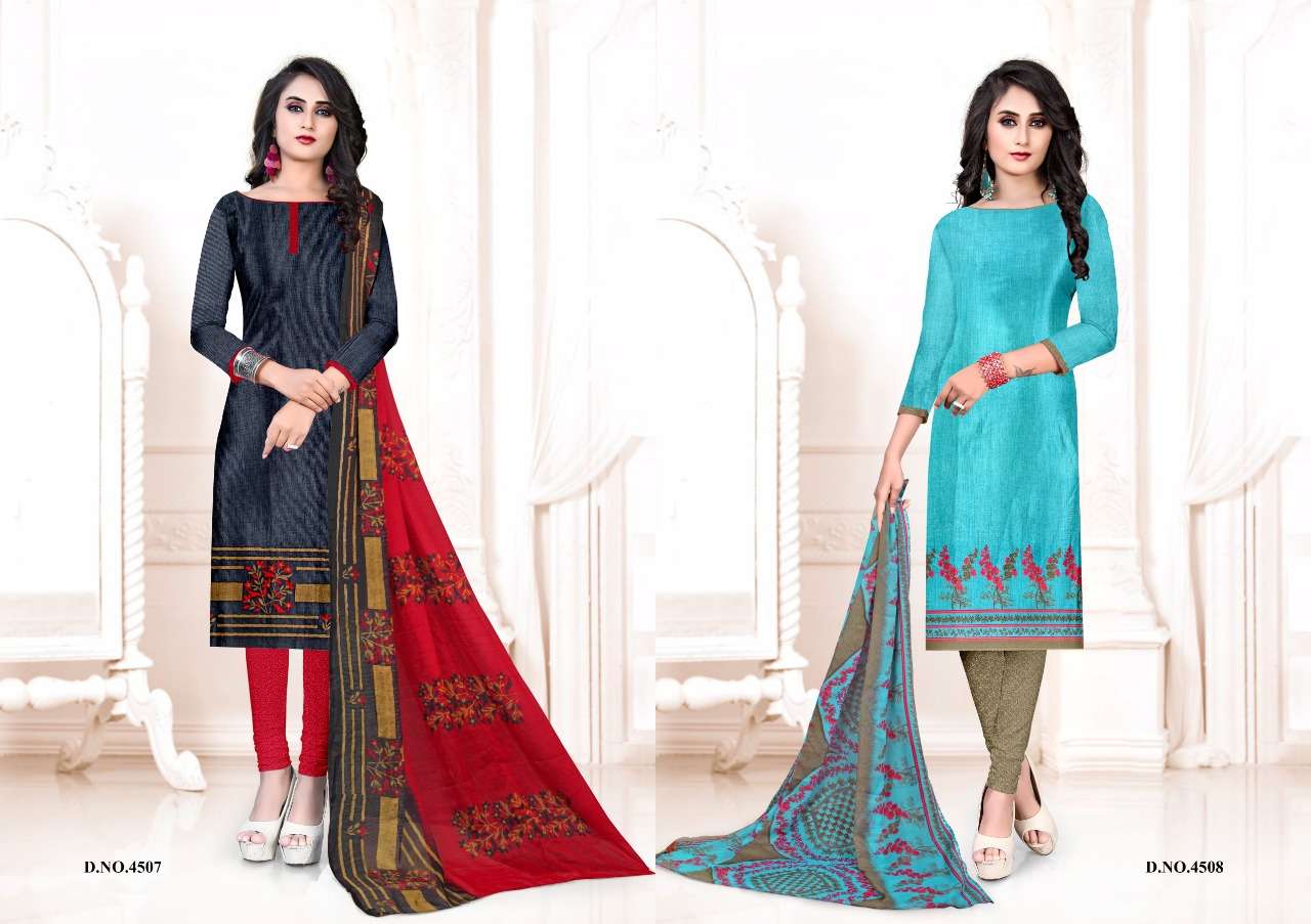 KAVYA VOL-8 BY VISHNU PRINTS 4503 TO 4514 SERIES BEAUTIFUL SUITS STYLISH FANCY COLORFUL PARTY WEAR & ETHNIC WEAR TURKEY PRINTED DRESSES AT WHOLESALE PRICE