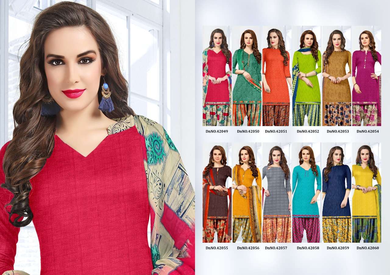 SILK AND SHINE BY VISHNU PRINTS 42049 TO 42060 SERIES BEAUTIFUL SUITS STYLISH FANCY COLORFUL PARTY WEAR & ETHNIC WEAR GLAZE COTTON PRINTED DRESSES AT WHOLESALE PRICE