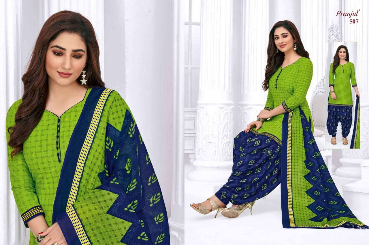 PRIYANKA VOL-5 BY PRANJUL CREATION 501 TO 530 SERIES BEAUTIFUL STYLISH PATIALA SUITS FANCY COLORFUL CASUAL WEAR & ETHNIC WEAR & READY TO WEAR COTTON PRINTED DRESSES AT WHOLESALE PRICE