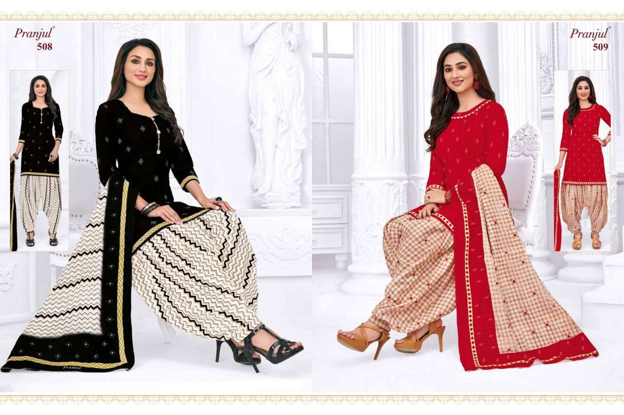 PRIYANKA VOL-5 BY PRANJUL CREATION 501 TO 530 SERIES BEAUTIFUL STYLISH PATIALA SUITS FANCY COLORFUL CASUAL WEAR & ETHNIC WEAR & READY TO WEAR COTTON PRINTED DRESSES AT WHOLESALE PRICE