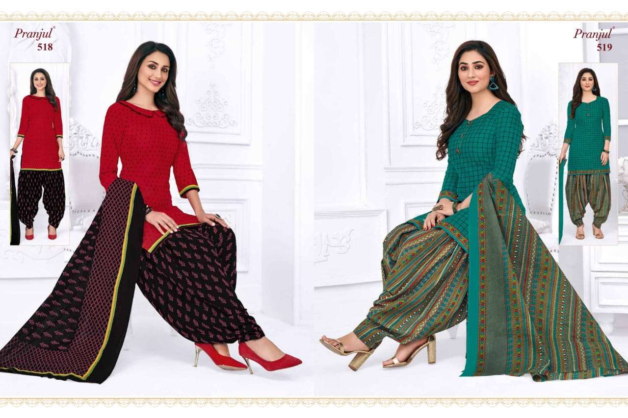 PRIYANKA VOL-5 BY PRANJUL CREATION 501 TO 530 SERIES BEAUTIFUL STYLISH PATIALA SUITS FANCY COLORFUL CASUAL WEAR & ETHNIC WEAR & READY TO WEAR COTTON PRINTED DRESSES AT WHOLESALE PRICE