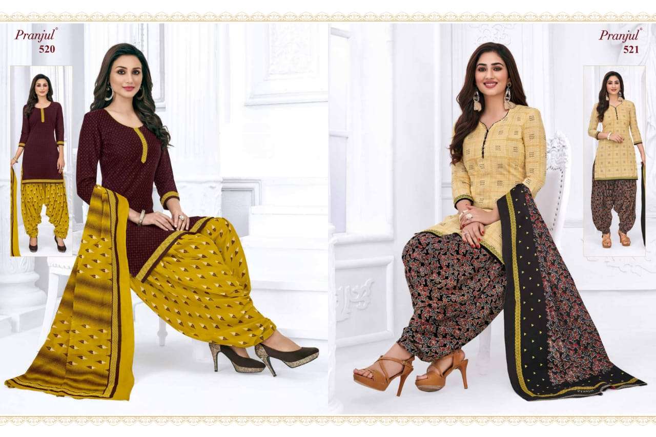PRIYANKA VOL-5 BY PRANJUL CREATION 501 TO 530 SERIES BEAUTIFUL STYLISH PATIALA SUITS FANCY COLORFUL CASUAL WEAR & ETHNIC WEAR & READY TO WEAR COTTON PRINTED DRESSES AT WHOLESALE PRICE