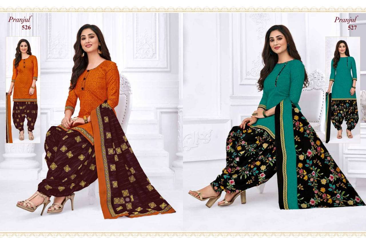 PRIYANKA VOL-5 BY PRANJUL CREATION 501 TO 530 SERIES BEAUTIFUL STYLISH PATIALA SUITS FANCY COLORFUL CASUAL WEAR & ETHNIC WEAR & READY TO WEAR COTTON PRINTED DRESSES AT WHOLESALE PRICE