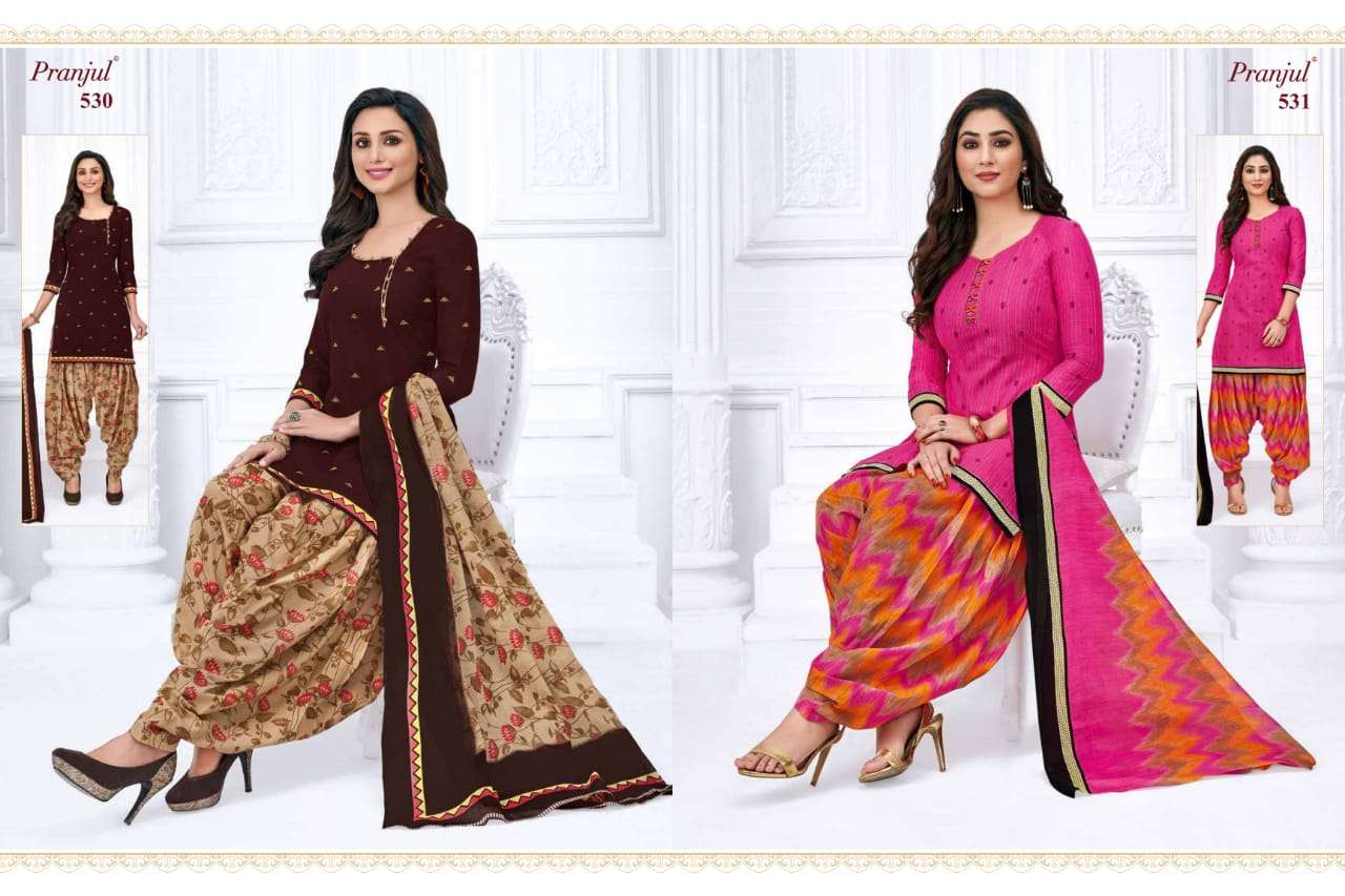 PRIYANKA VOL-5 BY PRANJUL CREATION 501 TO 530 SERIES BEAUTIFUL STYLISH PATIALA SUITS FANCY COLORFUL CASUAL WEAR & ETHNIC WEAR & READY TO WEAR COTTON PRINTED DRESSES AT WHOLESALE PRICE