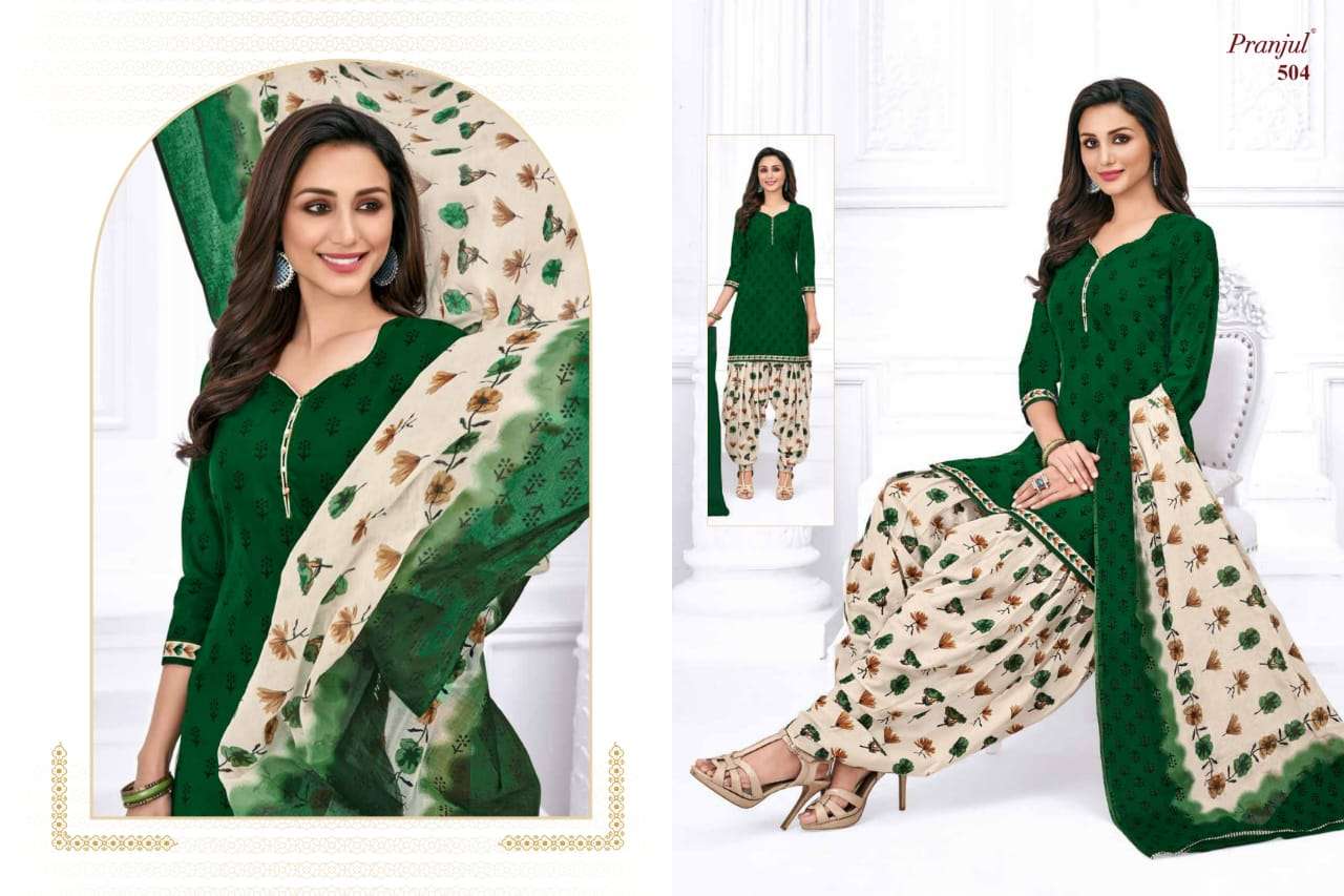 PRIYANKA VOL-5 BY PRANJUL CREATION 501 TO 530 SERIES BEAUTIFUL STYLISH PATIALA SUITS FANCY COLORFUL CASUAL WEAR & ETHNIC WEAR & READY TO WEAR COTTON PRINTED DRESSES AT WHOLESALE PRICE