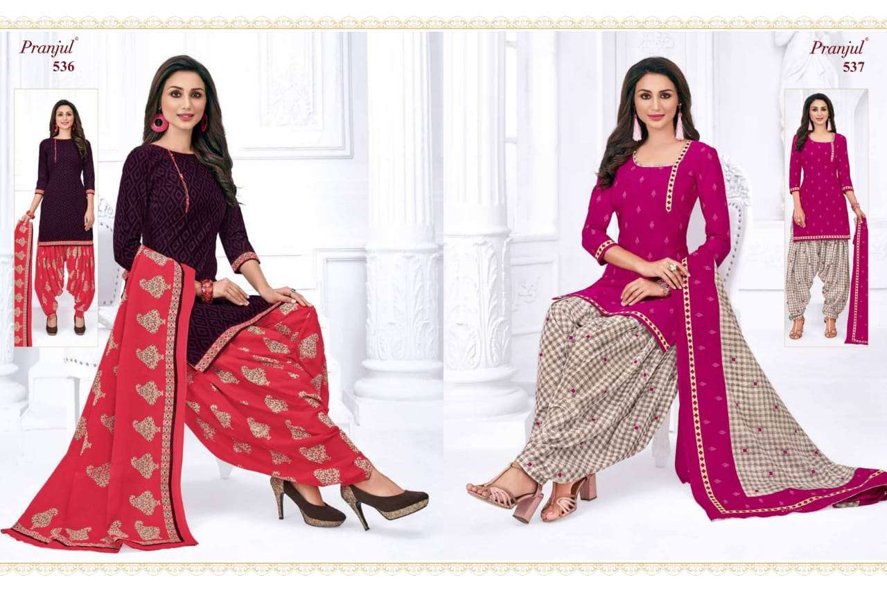 PRIYANKA VOL-5 BY PRANJUL CREATION 501 TO 530 SERIES BEAUTIFUL STYLISH PATIALA SUITS FANCY COLORFUL CASUAL WEAR & ETHNIC WEAR & READY TO WEAR COTTON PRINTED DRESSES AT WHOLESALE PRICE