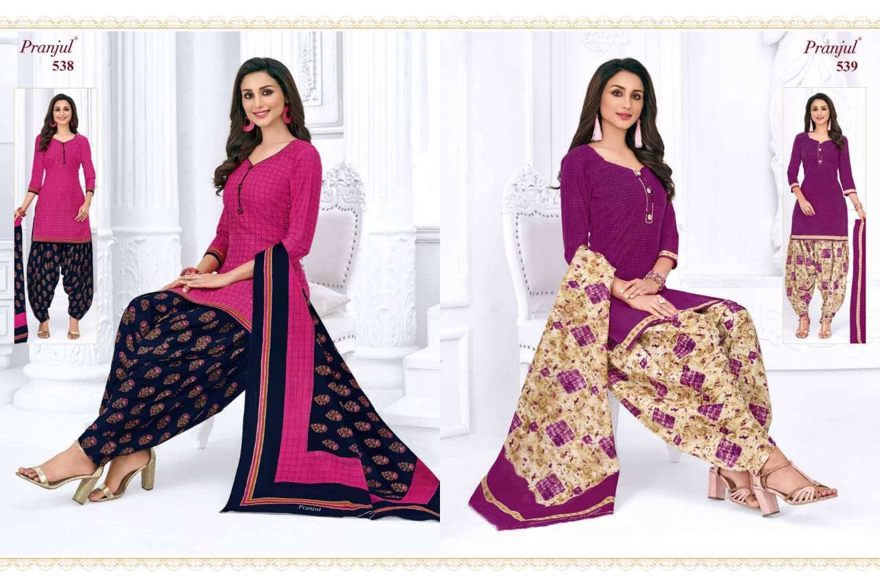 PRIYANKA VOL-5 BY PRANJUL CREATION 501 TO 530 SERIES BEAUTIFUL STYLISH PATIALA SUITS FANCY COLORFUL CASUAL WEAR & ETHNIC WEAR & READY TO WEAR COTTON PRINTED DRESSES AT WHOLESALE PRICE
