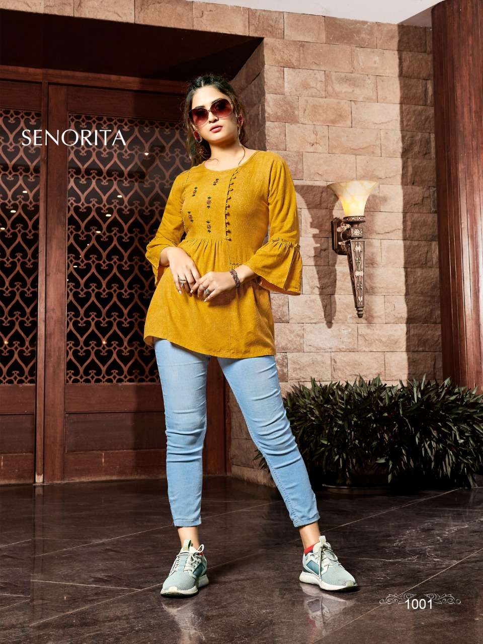SENORITA BY ART RIDDHS 1001 TO 1006 SERIES BEAUTIFUL STYLISH FANCY COLORFUL CASUAL WEAR & ETHNIC WEAR DYED PRINTED TOPS AT WHOLESALE PRICE