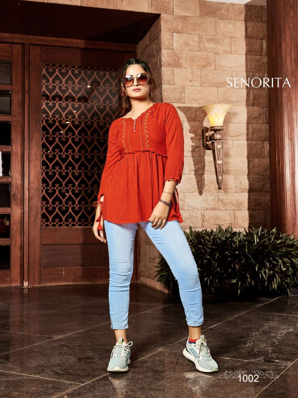 SENORITA BY ART RIDDHS 1001 TO 1006 SERIES BEAUTIFUL STYLISH FANCY COLORFUL CASUAL WEAR & ETHNIC WEAR DYED PRINTED TOPS AT WHOLESALE PRICE