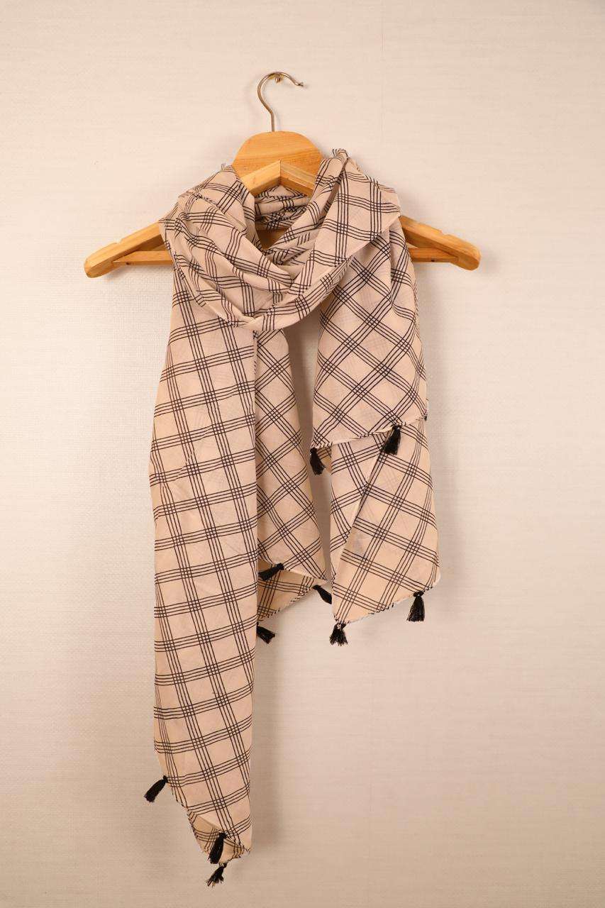 KANZ SCARF BY KAAMIRI 1001 TO 1016 SERIES DESIGNER BEAUTIFUL STYLISH FANCY COLORFUL PARTY WEAR & ETHNIC WEAR COTTON STOLES WITH TASSELS SCARF AT WHOLESALE PRICE