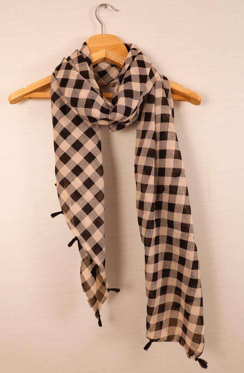 KANZ SCARF BY KAAMIRI 1001 TO 1016 SERIES DESIGNER BEAUTIFUL STYLISH FANCY COLORFUL PARTY WEAR & ETHNIC WEAR COTTON STOLES WITH TASSELS SCARF AT WHOLESALE PRICE
