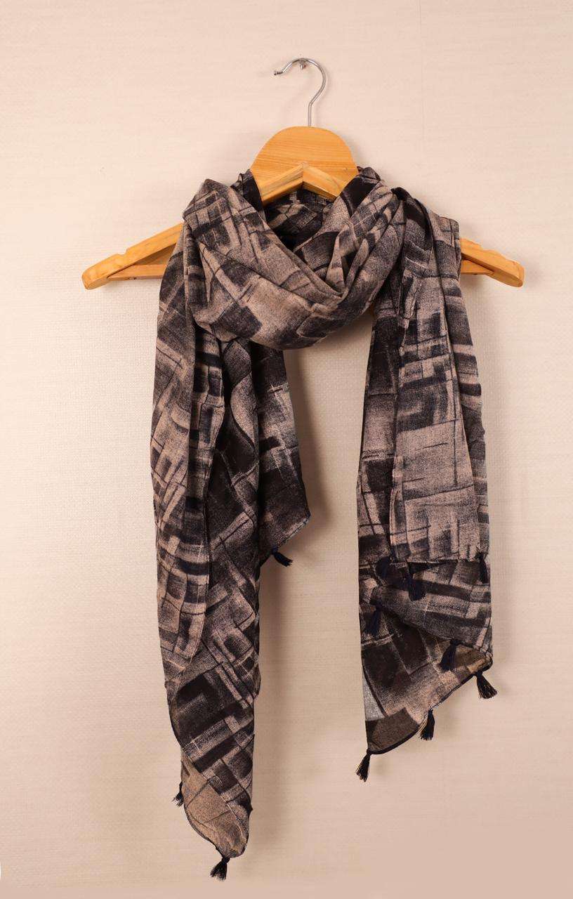 KANZ SCARF BY KAAMIRI 1001 TO 1016 SERIES DESIGNER BEAUTIFUL STYLISH FANCY COLORFUL PARTY WEAR & ETHNIC WEAR COTTON STOLES WITH TASSELS SCARF AT WHOLESALE PRICE