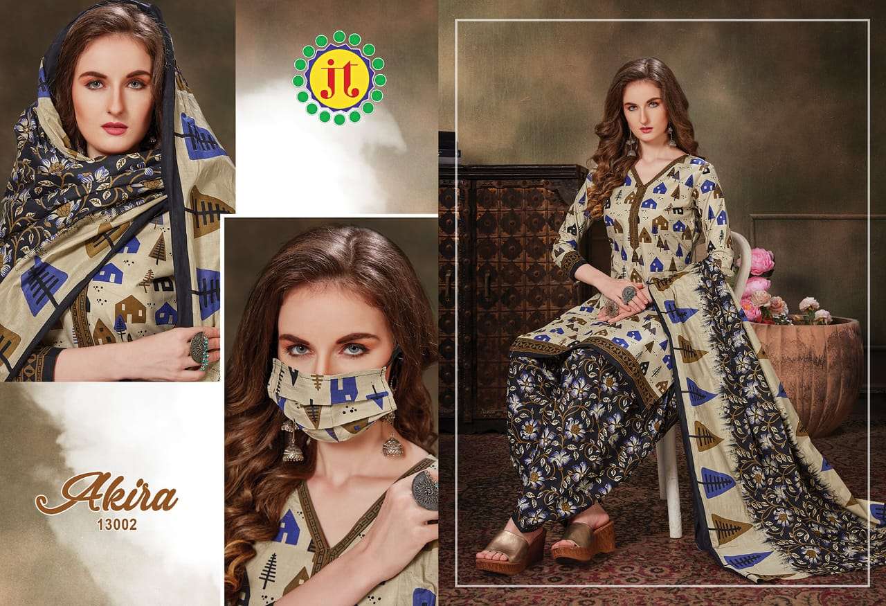 AKIRA VOL-13 BY JT 13001 TO 13015 SERIES BEAUTIFUL SUITS STYLISH FANCY COLORFUL PARTY WEAR & ETHNIC WEAR PURE COTTON PRINTED DRESSES AT WHOLESALE PRICE