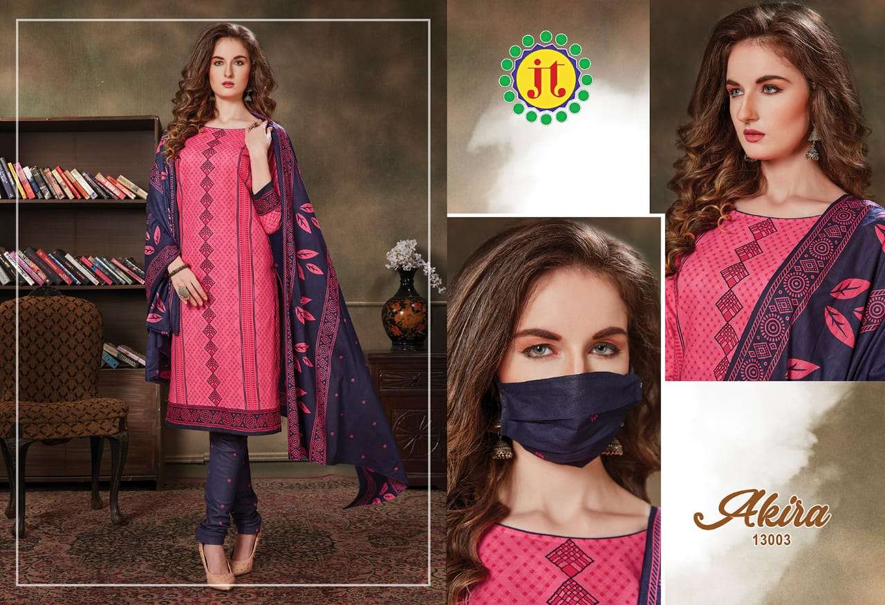 AKIRA VOL-13 BY JT 13001 TO 13015 SERIES BEAUTIFUL SUITS STYLISH FANCY COLORFUL PARTY WEAR & ETHNIC WEAR PURE COTTON PRINTED DRESSES AT WHOLESALE PRICE