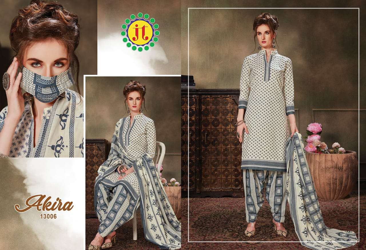 AKIRA VOL-13 BY JT 13001 TO 13015 SERIES BEAUTIFUL SUITS STYLISH FANCY COLORFUL PARTY WEAR & ETHNIC WEAR PURE COTTON PRINTED DRESSES AT WHOLESALE PRICE