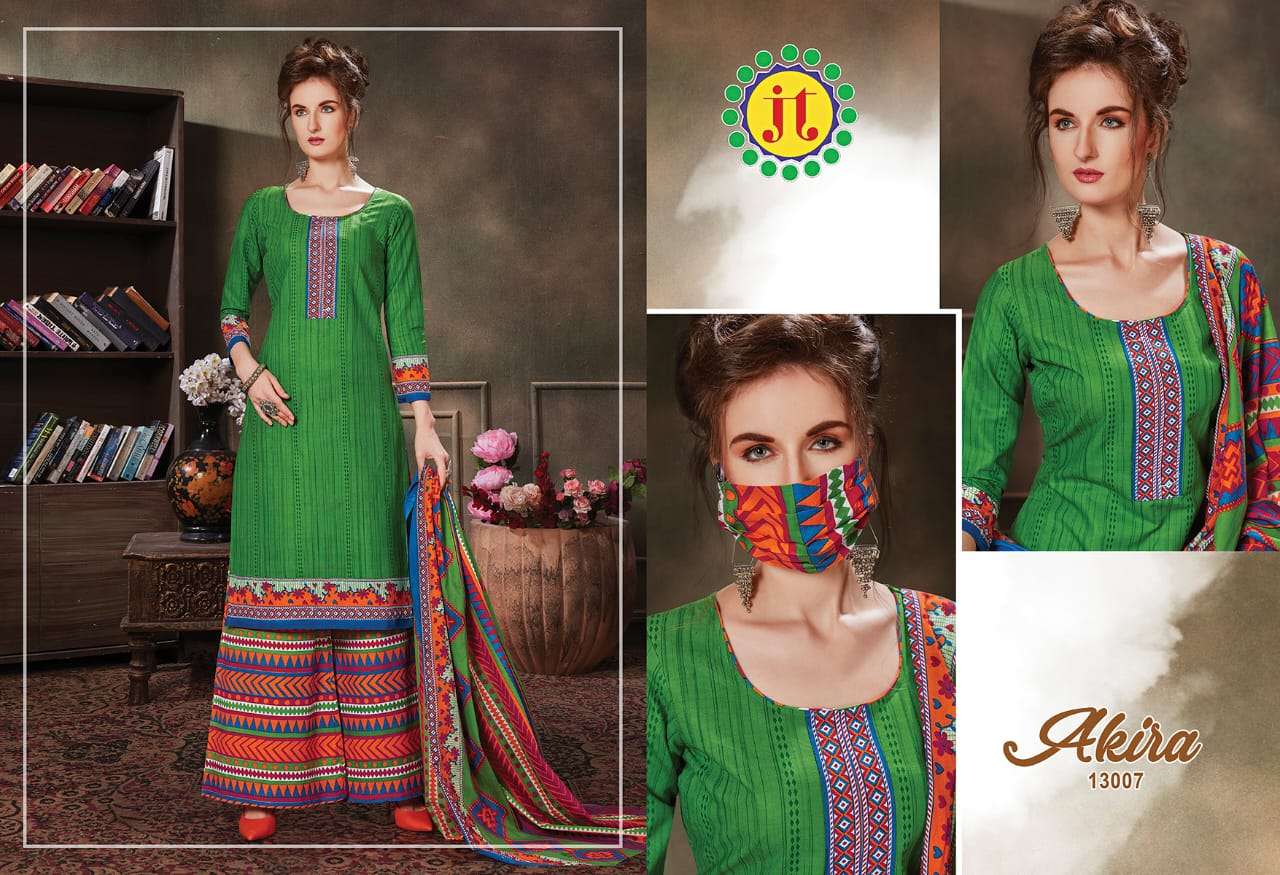 AKIRA VOL-13 BY JT 13001 TO 13015 SERIES BEAUTIFUL SUITS STYLISH FANCY COLORFUL PARTY WEAR & ETHNIC WEAR PURE COTTON PRINTED DRESSES AT WHOLESALE PRICE