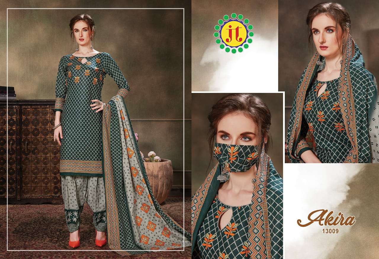 AKIRA VOL-13 BY JT 13001 TO 13015 SERIES BEAUTIFUL SUITS STYLISH FANCY COLORFUL PARTY WEAR & ETHNIC WEAR PURE COTTON PRINTED DRESSES AT WHOLESALE PRICE