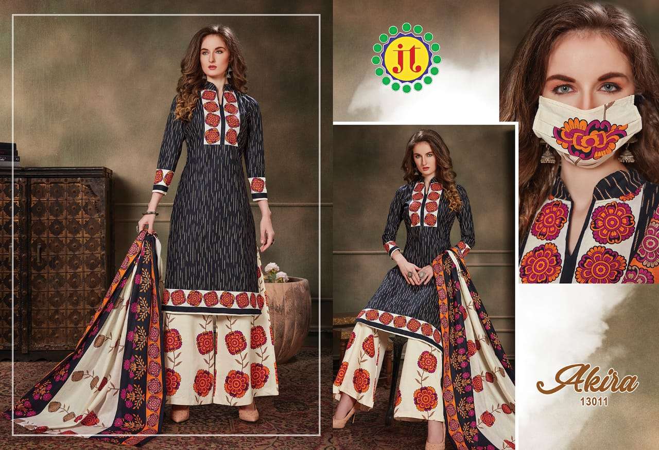 AKIRA VOL-13 BY JT 13001 TO 13015 SERIES BEAUTIFUL SUITS STYLISH FANCY COLORFUL PARTY WEAR & ETHNIC WEAR PURE COTTON PRINTED DRESSES AT WHOLESALE PRICE
