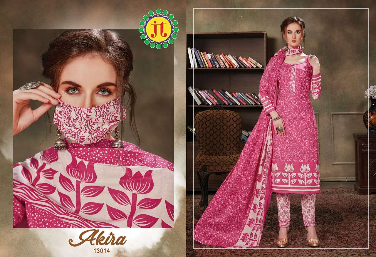 AKIRA VOL-13 BY JT 13001 TO 13015 SERIES BEAUTIFUL SUITS STYLISH FANCY COLORFUL PARTY WEAR & ETHNIC WEAR PURE COTTON PRINTED DRESSES AT WHOLESALE PRICE