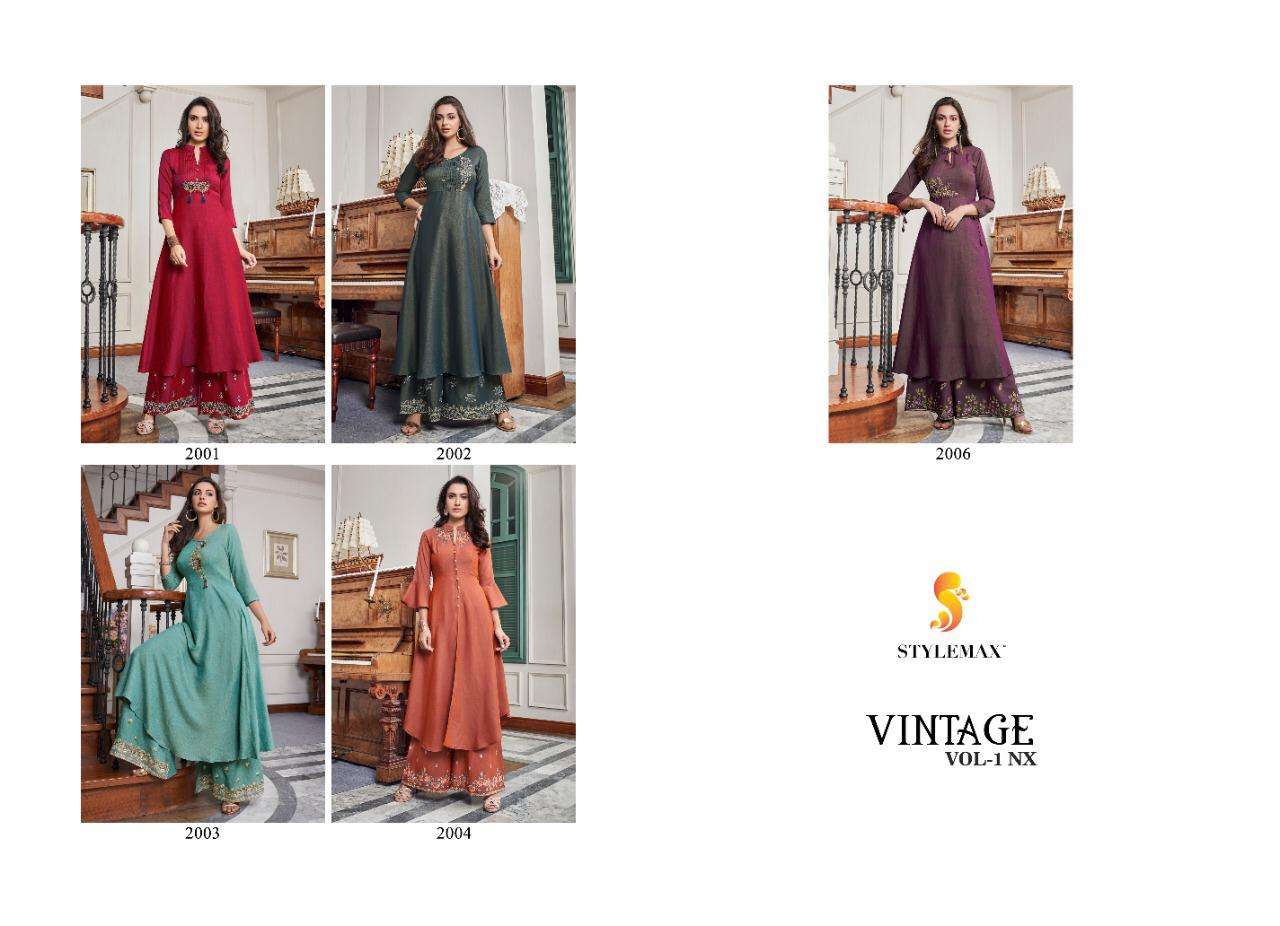 VINTAGE NX BY STYLEMAX 2001 TO 2005 SERIES DESIGNER BEAUTIFUL STYLISH FANCY COLORFUL PARTY WEAR & OCCASIONAL WEAR TWO TONE COTTON SLUB GOWNS AT WHOLESALE PRICE