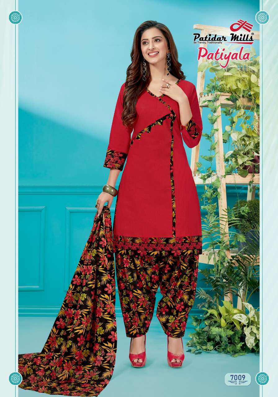 PATIYALA VOL-7 BY PATIDAR MILLS 7001 TO 7012 SERIES BEAUTIFUL SUITS STYLISH FANCY COLORFUL PARTY WEAR & ETHNIC WEAR PURE COTTON PRINTED DRESSES AT WHOLESALE PRICE