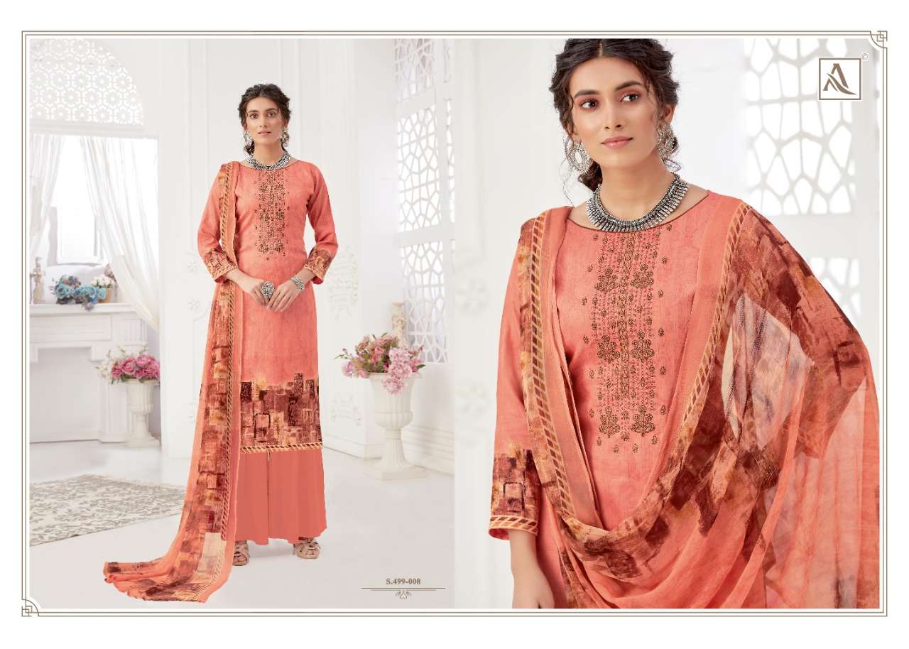 GURLEEN BY ALOK SUITS 499-001 TO 499-008 SERIES BEAUTIFUL STYLISH SHARARA SUITS FANCY COLORFUL CASUAL WEAR & ETHNIC WEAR & READY TO WEAR JAM COTTON DIGITAL PRINTED WITH EMBROIDERY DRESSES AT WHOLESALE PRICE