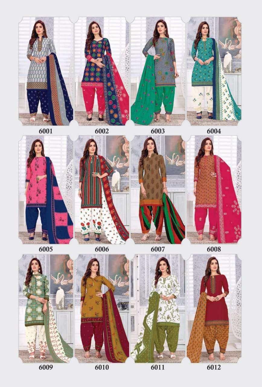 FIZA VOL-6 BY PATIDAR TEXTILE 6001 TO 6012 SERIES BEAUTIFUL SUITS STYLISH FANCY COLORFUL PARTY WEAR & ETHNIC WEAR COTTON PRINTED DRESSES AT WHOLESALE PRICE