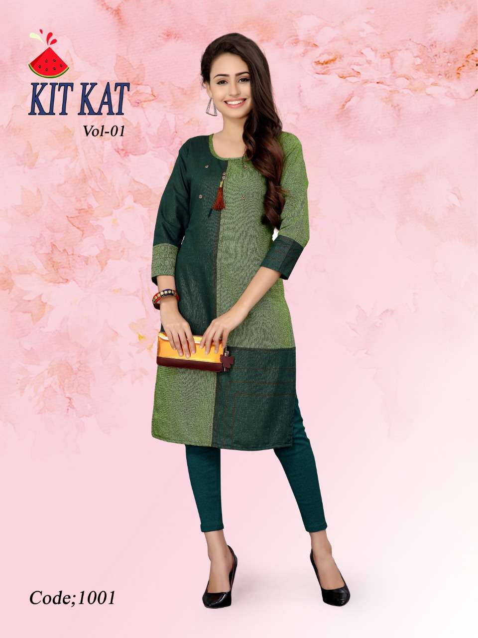 KIT KAT BY WATERMELON 1001 TO 1008 SERIES DESIGNER BEAUTIFUL STYLISH FANCY COLORFUL PARTY WEAR & OCCASIONAL WEAR HANDLOOM COTTON KURTIS AT WHOLESALE PRICE