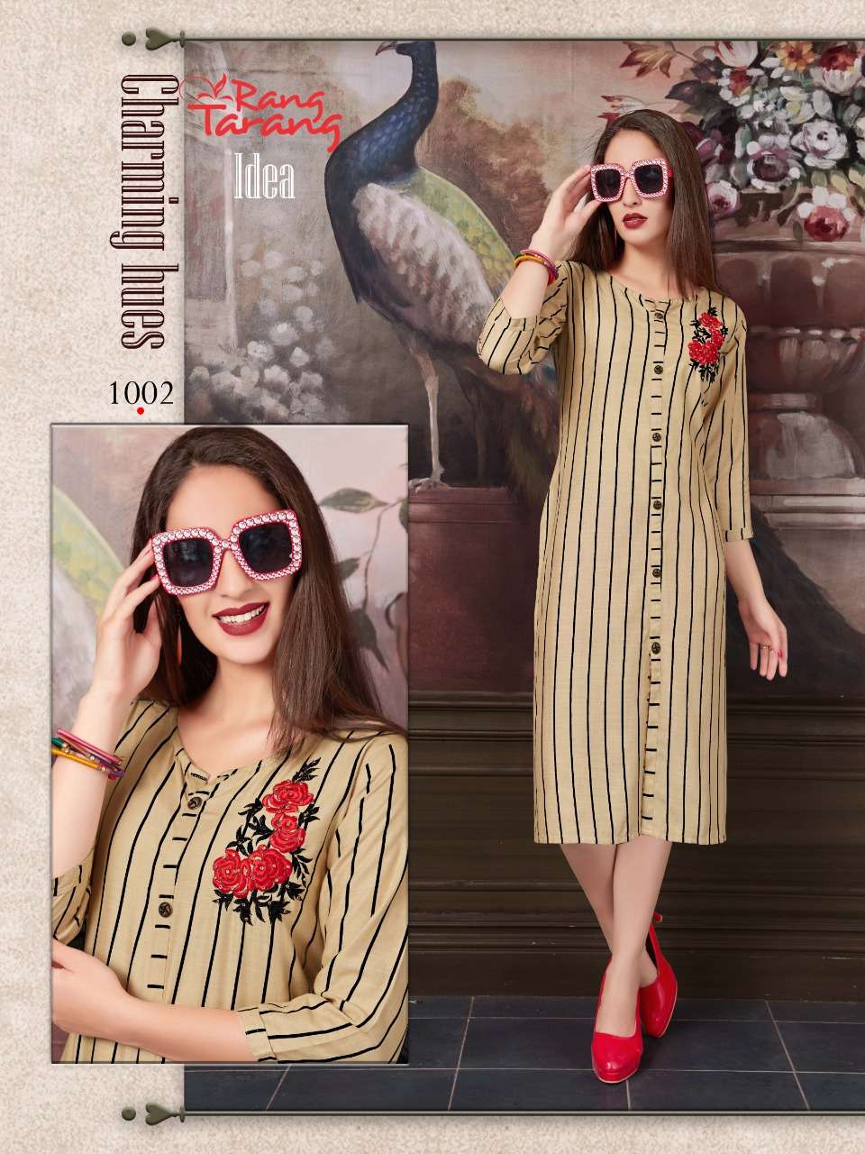 IDEA BY RANG TRANG 1001 TO 1006 SERIES BEAUTIFUL COLORFUL STYLISH FANCY CASUAL WEAR & ETHNIC WEAR & READY TO WEAR RAYON SLUB KURTIS AT WHOLESALE PRICE