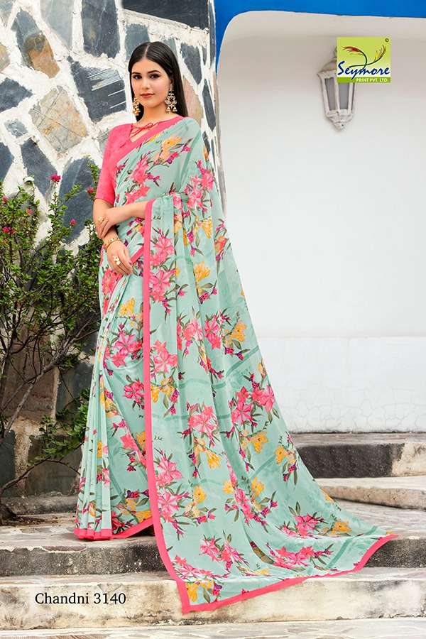 CHANDNI VOL-15A BY SEYMORE PRINTS 3137 TO 3784 SERIES INDIAN TRADITIONAL WEAR COLLECTION BEAUTIFUL STYLISH FANCY COLORFUL PARTY WEAR & OCCASIONAL WEAR GEORGETTE PRINTED SAREES AT WHOLESALE PRICE