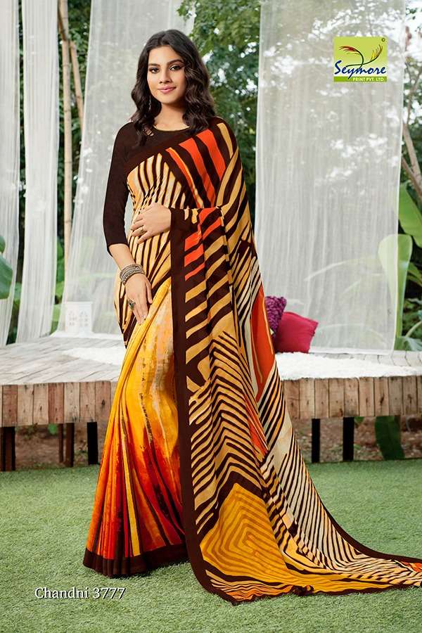 CHANDNI VOL-15A BY SEYMORE PRINTS 3137 TO 3784 SERIES INDIAN TRADITIONAL WEAR COLLECTION BEAUTIFUL STYLISH FANCY COLORFUL PARTY WEAR & OCCASIONAL WEAR GEORGETTE PRINTED SAREES AT WHOLESALE PRICE