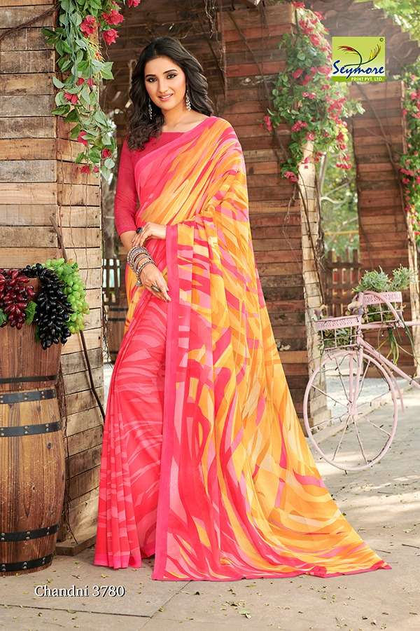 CHANDNI VOL-15A BY SEYMORE PRINTS 3137 TO 3784 SERIES INDIAN TRADITIONAL WEAR COLLECTION BEAUTIFUL STYLISH FANCY COLORFUL PARTY WEAR & OCCASIONAL WEAR GEORGETTE PRINTED SAREES AT WHOLESALE PRICE