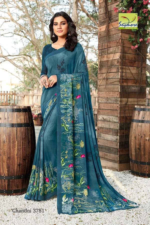 CHANDNI VOL-15A BY SEYMORE PRINTS 3137 TO 3784 SERIES INDIAN TRADITIONAL WEAR COLLECTION BEAUTIFUL STYLISH FANCY COLORFUL PARTY WEAR & OCCASIONAL WEAR GEORGETTE PRINTED SAREES AT WHOLESALE PRICE