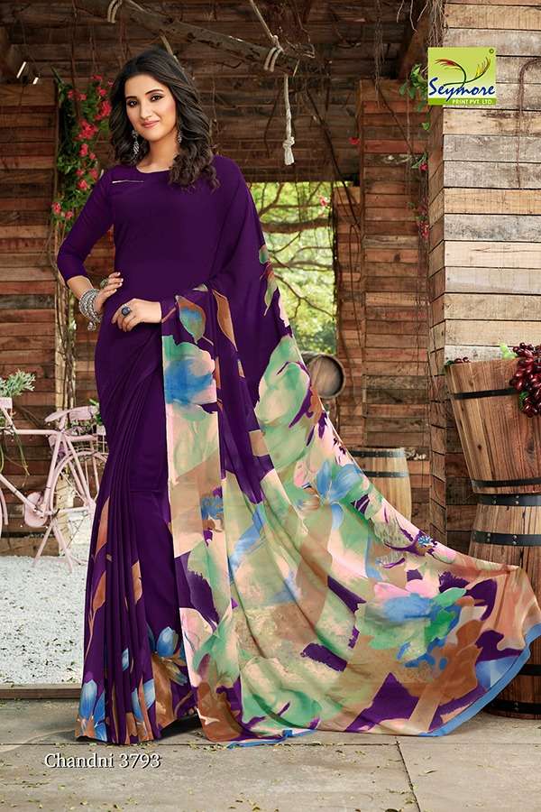 CHANDNI VOL-15B BY SEYMORE PRINTS 3785 TO 3794 SERIES INDIAN TRADITIONAL WEAR COLLECTION BEAUTIFUL STYLISH FANCY COLORFUL PARTY WEAR & OCCASIONAL WEAR GEORGETTE PRINTED SAREES AT WHOLESALE PRICE