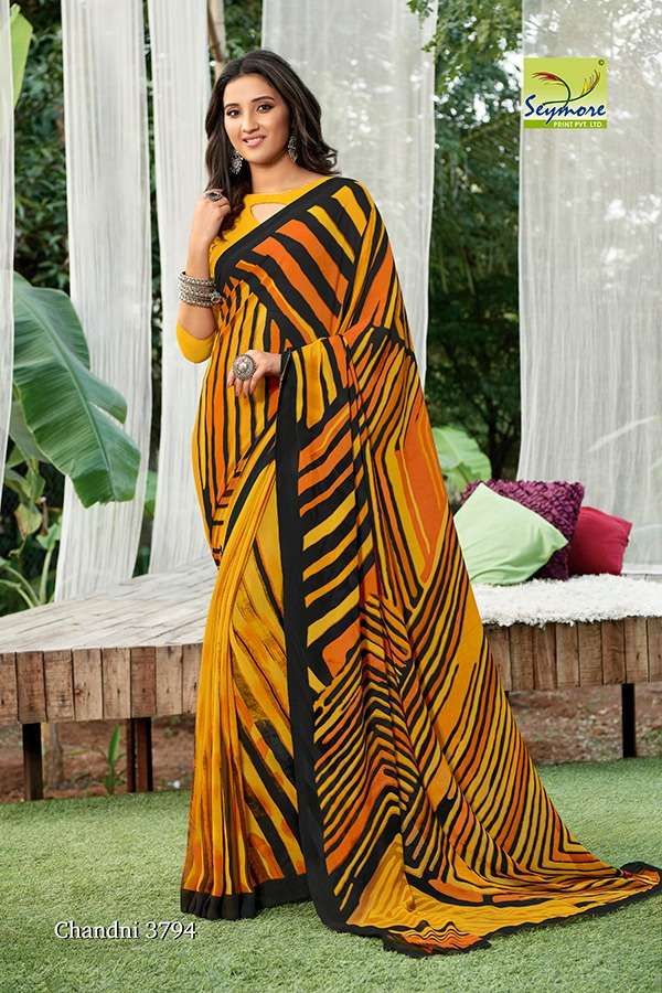 CHANDNI VOL-15B BY SEYMORE PRINTS 3785 TO 3794 SERIES INDIAN TRADITIONAL WEAR COLLECTION BEAUTIFUL STYLISH FANCY COLORFUL PARTY WEAR & OCCASIONAL WEAR GEORGETTE PRINTED SAREES AT WHOLESALE PRICE