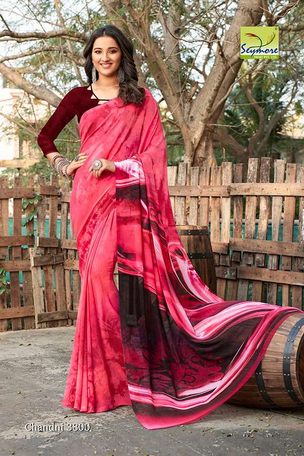CHANDNI VOL-15C BY SEYMORE PRINTS 3795 TO 3804 SERIES INDIAN TRADITIONAL WEAR COLLECTION BEAUTIFUL STYLISH FANCY COLORFUL PARTY WEAR & OCCASIONAL WEAR GEORGETTE PRINTED SAREES AT WHOLESALE PRICE