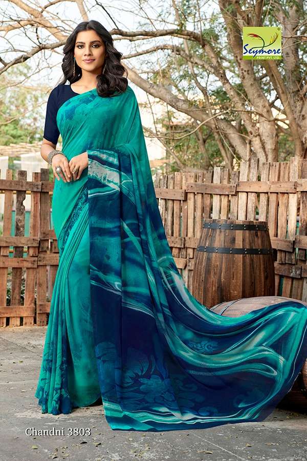 CHANDNI VOL-15C BY SEYMORE PRINTS 3795 TO 3804 SERIES INDIAN TRADITIONAL WEAR COLLECTION BEAUTIFUL STYLISH FANCY COLORFUL PARTY WEAR & OCCASIONAL WEAR GEORGETTE PRINTED SAREES AT WHOLESALE PRICE