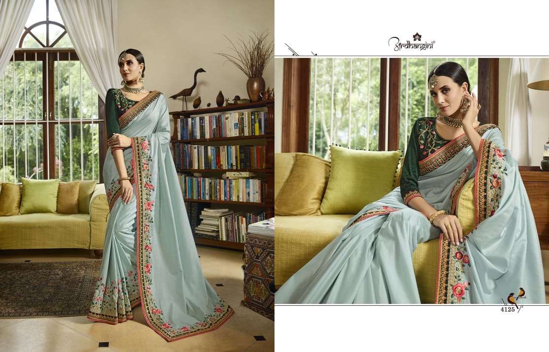 Srushti Vol-2 By Ardhangini 4121 To 4128 Series Indian Traditional Wear Collection Beautiful Stylish Fancy Colorful Party Wear & Occasional Wear Crepe/ Silk/ Stin/banarasi Sarees At Wholesale Price