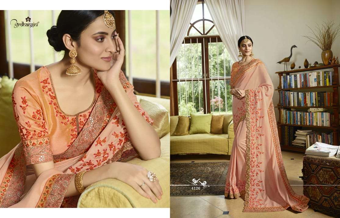 Srushti Vol-2 By Ardhangini 4121 To 4128 Series Indian Traditional Wear Collection Beautiful Stylish Fancy Colorful Party Wear & Occasional Wear Crepe/ Silk/ Stin/banarasi Sarees At Wholesale Price