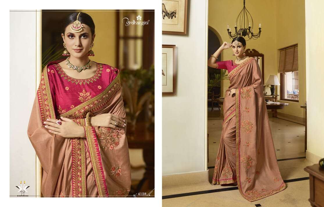 Srushti Vol-2 By Ardhangini 4121 To 4128 Series Indian Traditional Wear Collection Beautiful Stylish Fancy Colorful Party Wear & Occasional Wear Crepe/ Silk/ Stin/banarasi Sarees At Wholesale Price