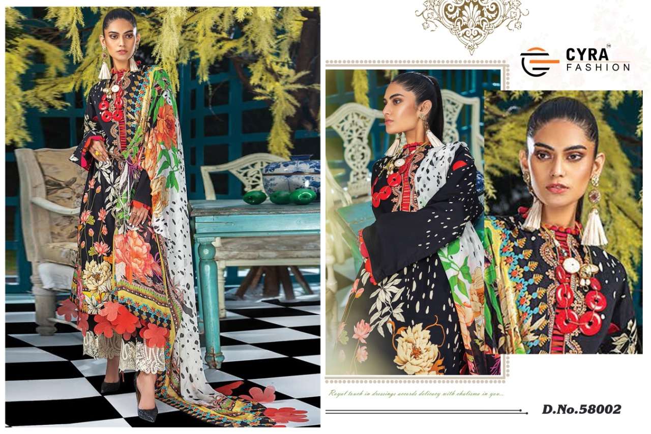 ALIZAH VOL-4 BY CYRA FASHION 58001 TO 58006 SERIES DESIGNER PAKISTANI SUITS BEAUTIFUL STYLISH FANCY COLORFUL PARTY WEAR & OCCASIONAL WEAR JAM COTTON WITH PATCH WORK DRESSES AT WHOLESALE PRICE