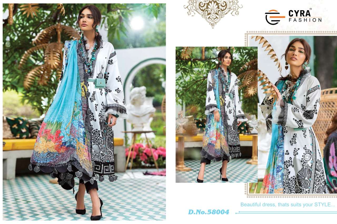 ALIZAH VOL-4 BY CYRA FASHION 58001 TO 58006 SERIES DESIGNER PAKISTANI SUITS BEAUTIFUL STYLISH FANCY COLORFUL PARTY WEAR & OCCASIONAL WEAR JAM COTTON WITH PATCH WORK DRESSES AT WHOLESALE PRICE