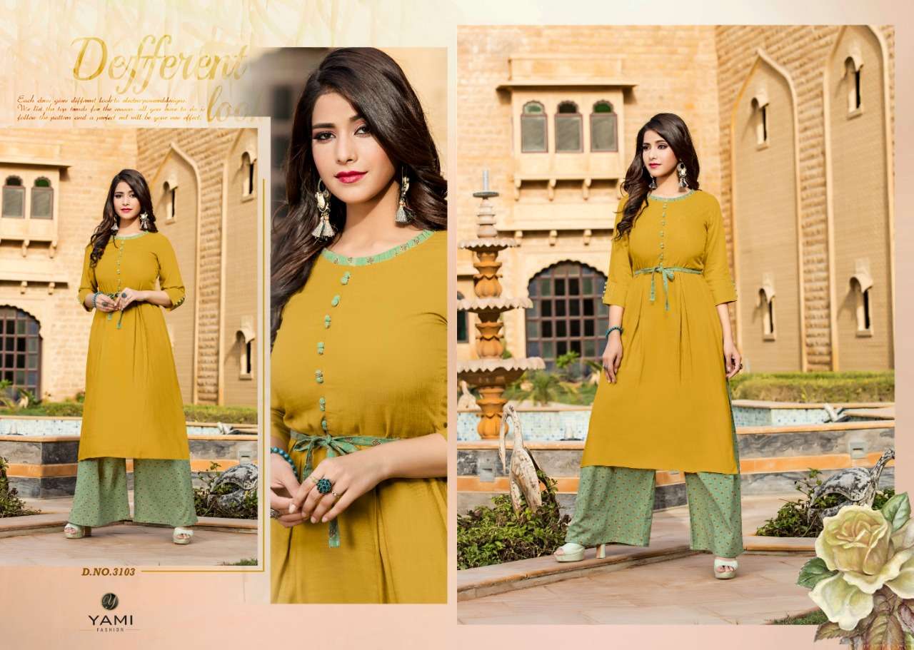 Gerua Vol-4 By Yami Fashion 3101 To 3108 Series Beautiful Stylish Fancy Colorful Casual Wear & Ethnic Wear & Ready To Wear Rayon Printed Kurtis At Wholesale Price
