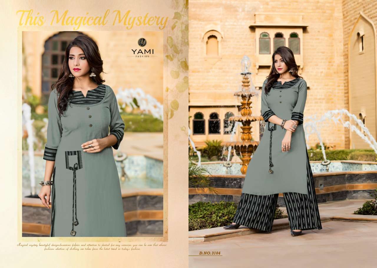 Gerua Vol-4 By Yami Fashion 3101 To 3108 Series Beautiful Stylish Fancy Colorful Casual Wear & Ethnic Wear & Ready To Wear Rayon Printed Kurtis At Wholesale Price