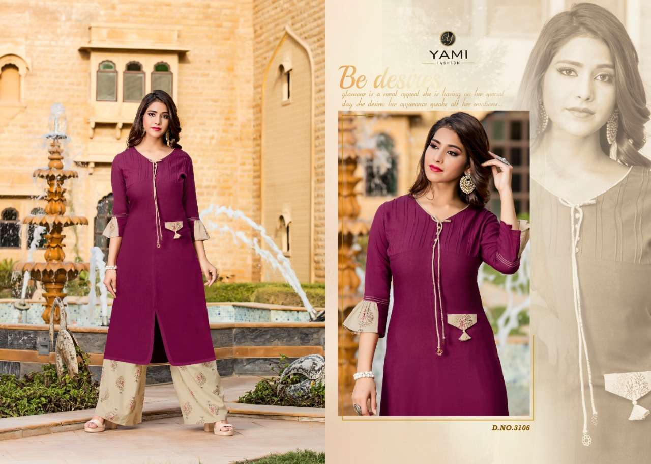 Gerua Vol-4 By Yami Fashion 3101 To 3108 Series Beautiful Stylish Fancy Colorful Casual Wear & Ethnic Wear & Ready To Wear Rayon Printed Kurtis At Wholesale Price