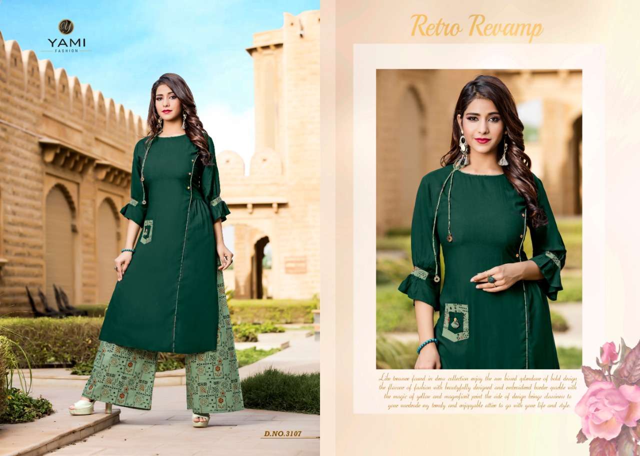 Gerua Vol-4 By Yami Fashion 3101 To 3108 Series Beautiful Stylish Fancy Colorful Casual Wear & Ethnic Wear & Ready To Wear Rayon Printed Kurtis At Wholesale Price