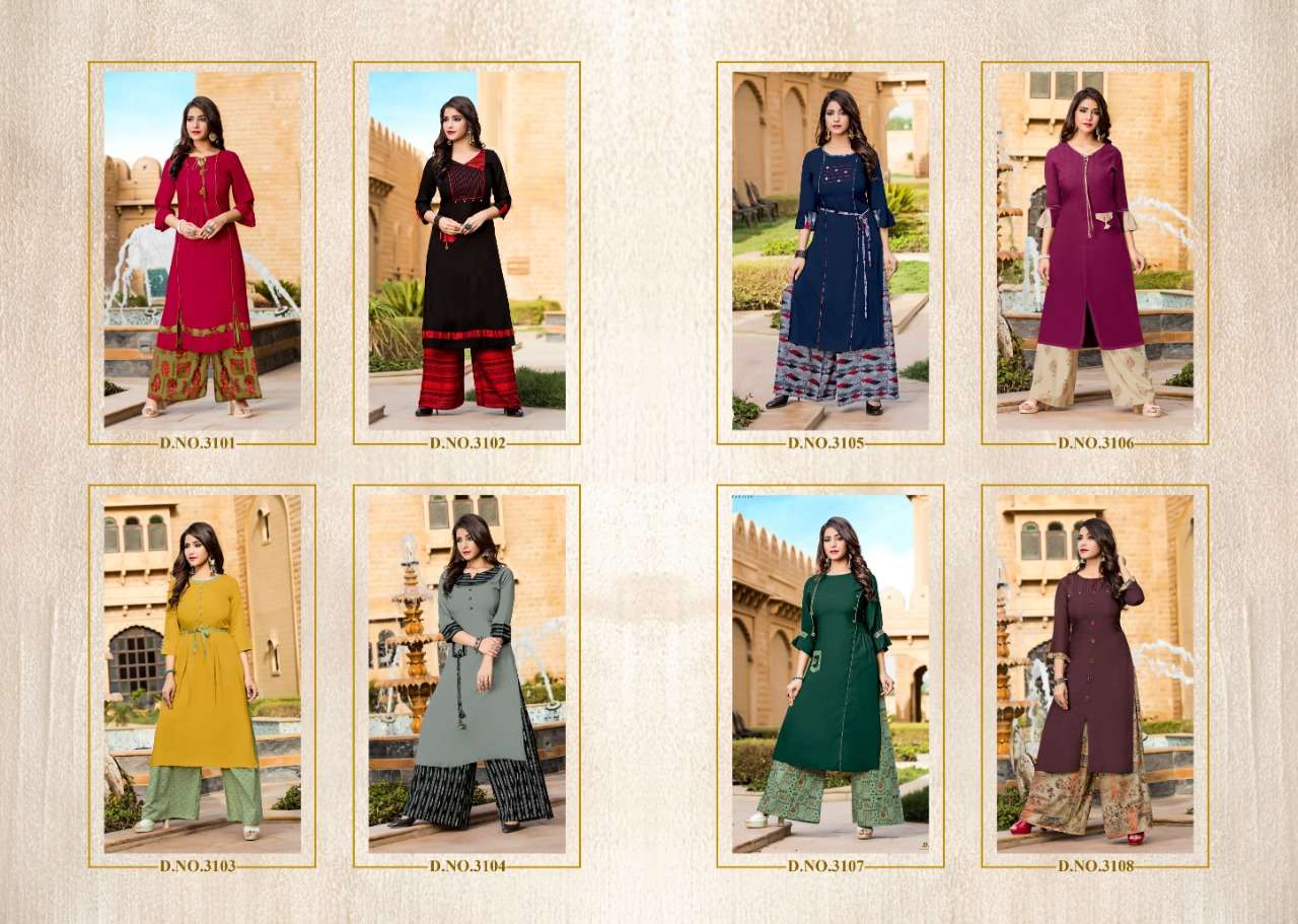 Gerua Vol-4 By Yami Fashion 3101 To 3108 Series Beautiful Stylish Fancy Colorful Casual Wear & Ethnic Wear & Ready To Wear Rayon Printed Kurtis At Wholesale Price