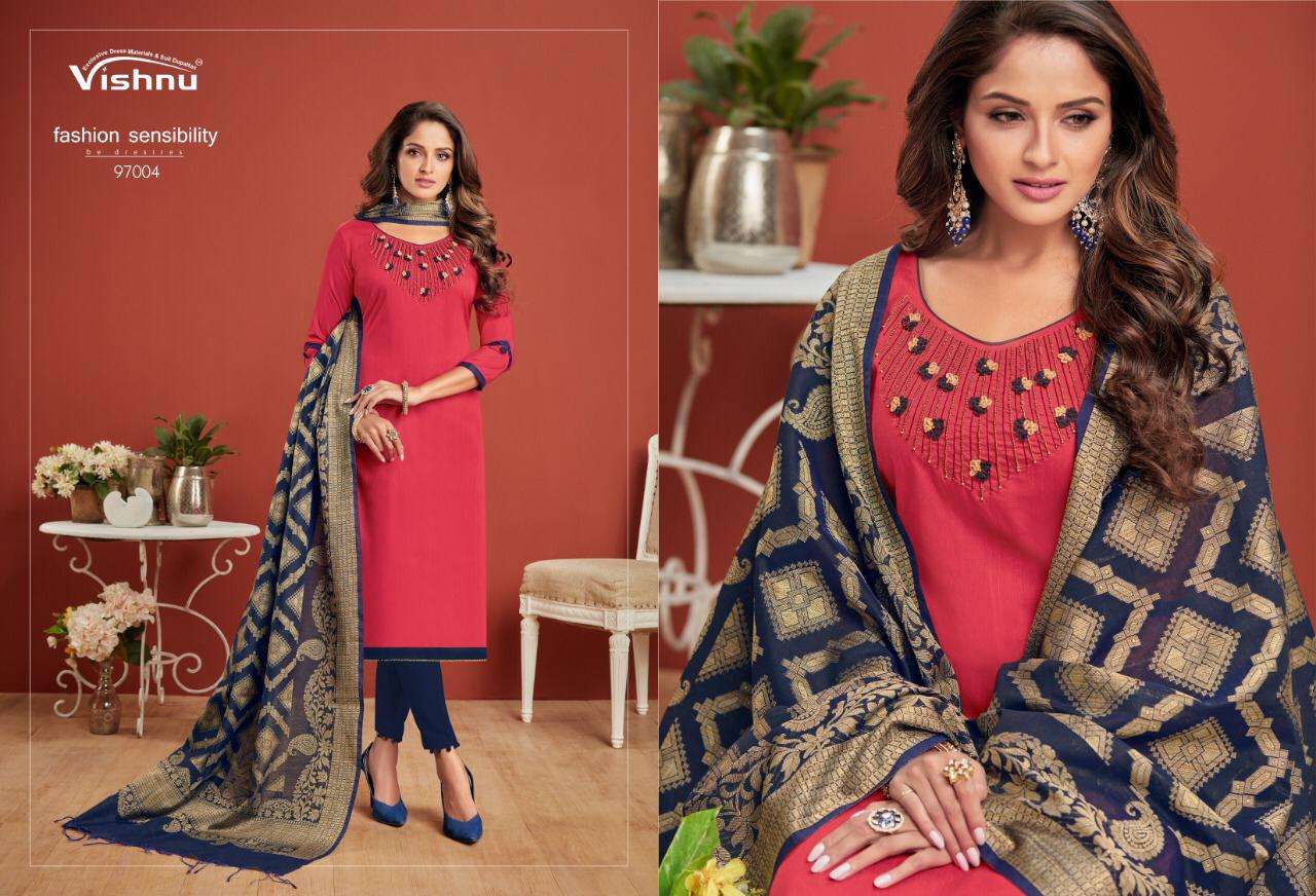 CHAHAT VOL-3 BY VISHNU PRINTS 97001 TO 97012 SERIES BEAUTIFUL SUITS STYLISH FANCY COLORFUL PARTY WEAR & ETHNIC WEAR POLY COTTON PRINTED DRESSES AT WHOLESALE PRICE