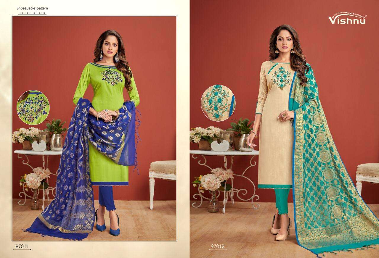 CHAHAT VOL-3 BY VISHNU PRINTS 97001 TO 97012 SERIES BEAUTIFUL SUITS STYLISH FANCY COLORFUL PARTY WEAR & ETHNIC WEAR POLY COTTON PRINTED DRESSES AT WHOLESALE PRICE