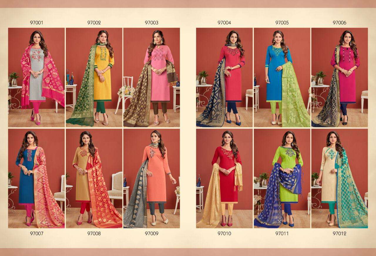 CHAHAT VOL-3 BY VISHNU PRINTS 97001 TO 97012 SERIES BEAUTIFUL SUITS STYLISH FANCY COLORFUL PARTY WEAR & ETHNIC WEAR POLY COTTON PRINTED DRESSES AT WHOLESALE PRICE